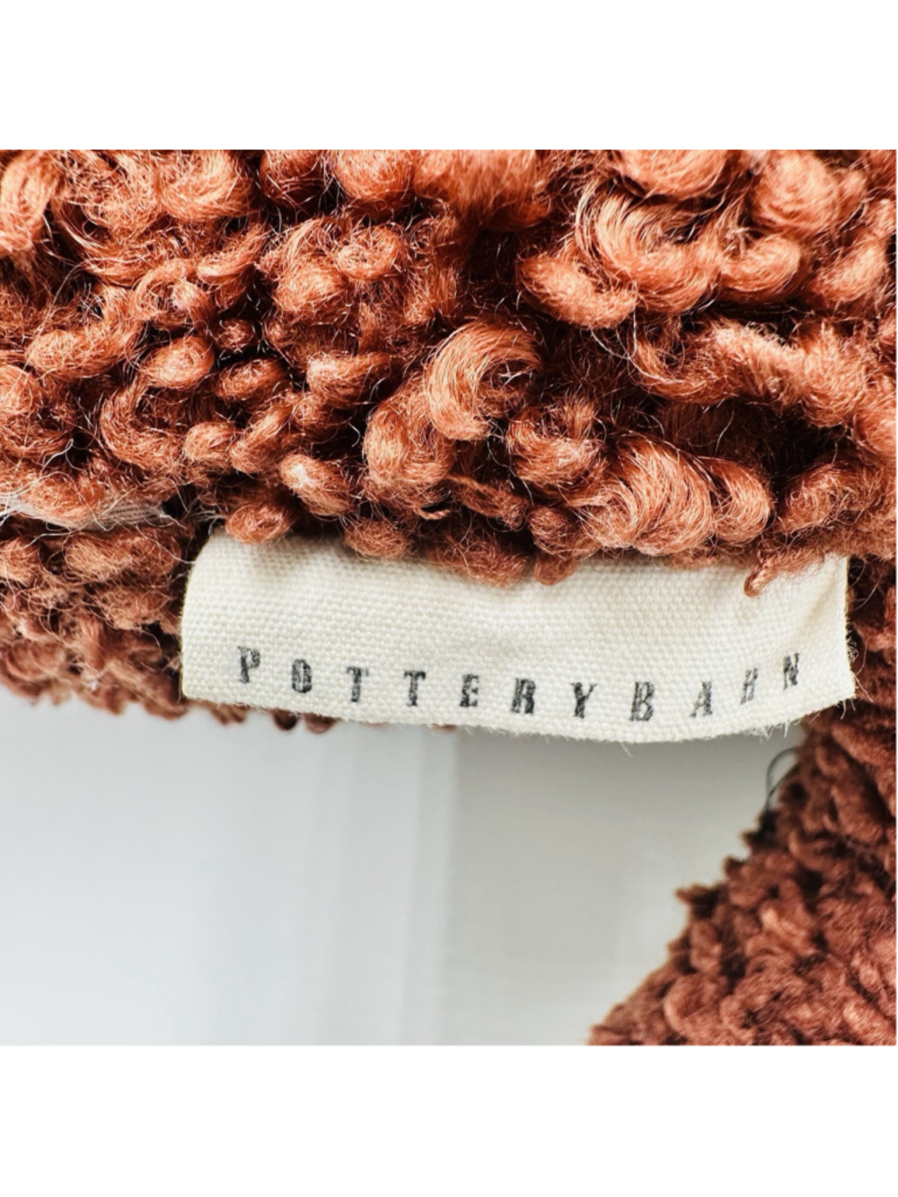 Pottery Barn Cozy Crab Pillow Textured Boucle Fabric Brown 18” X 20” Nautical - Picture 8 of 10